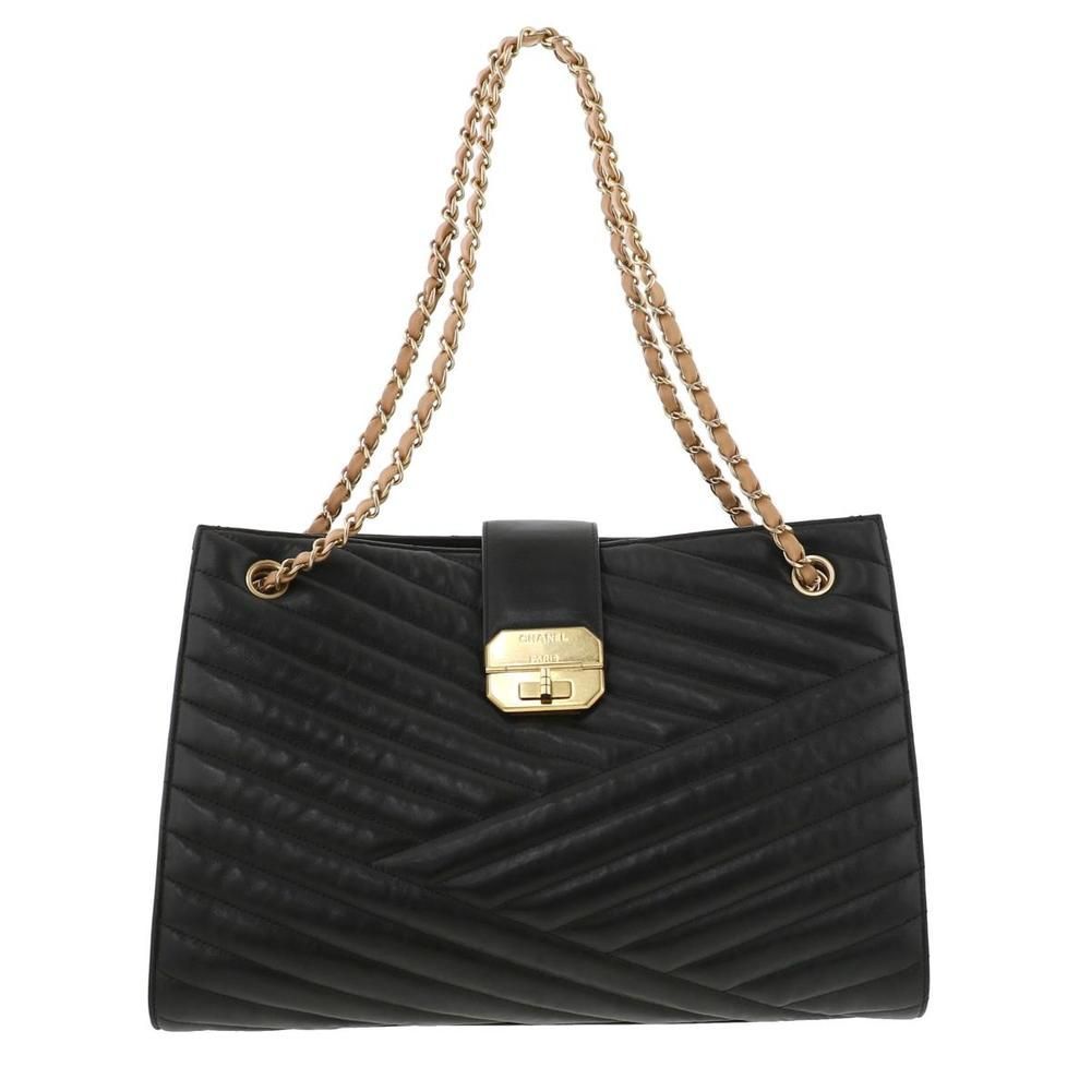 Chanel Chain Shoulder Leather Black